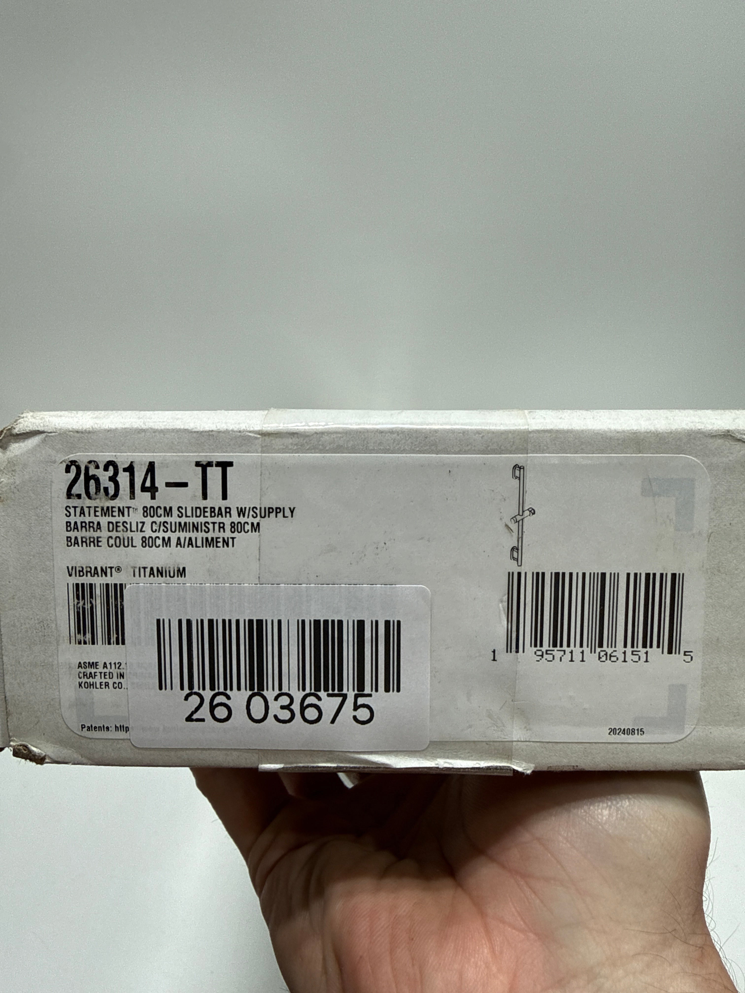Kohler 26314-TT K-26314-TT Statement 80CM SLIDEBAR W/Supply, Vibrant Titanium