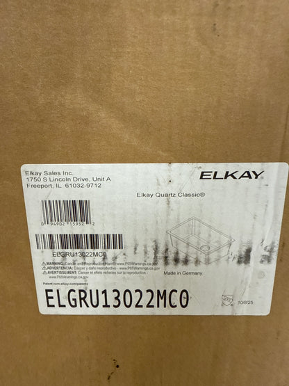 Elkay ELGRU13022 Quartz Classic 29-1/2’’ Undermount Single Basin Quartz Composite Kitchen Sink - Mocha - *Plumbing