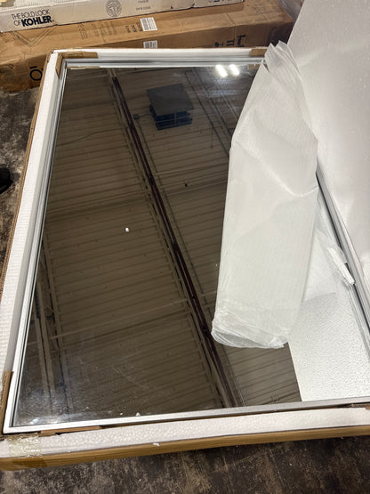 Elegant Decor Monet 42" x 28" Rectangle Metal Frame Mirror in Silver