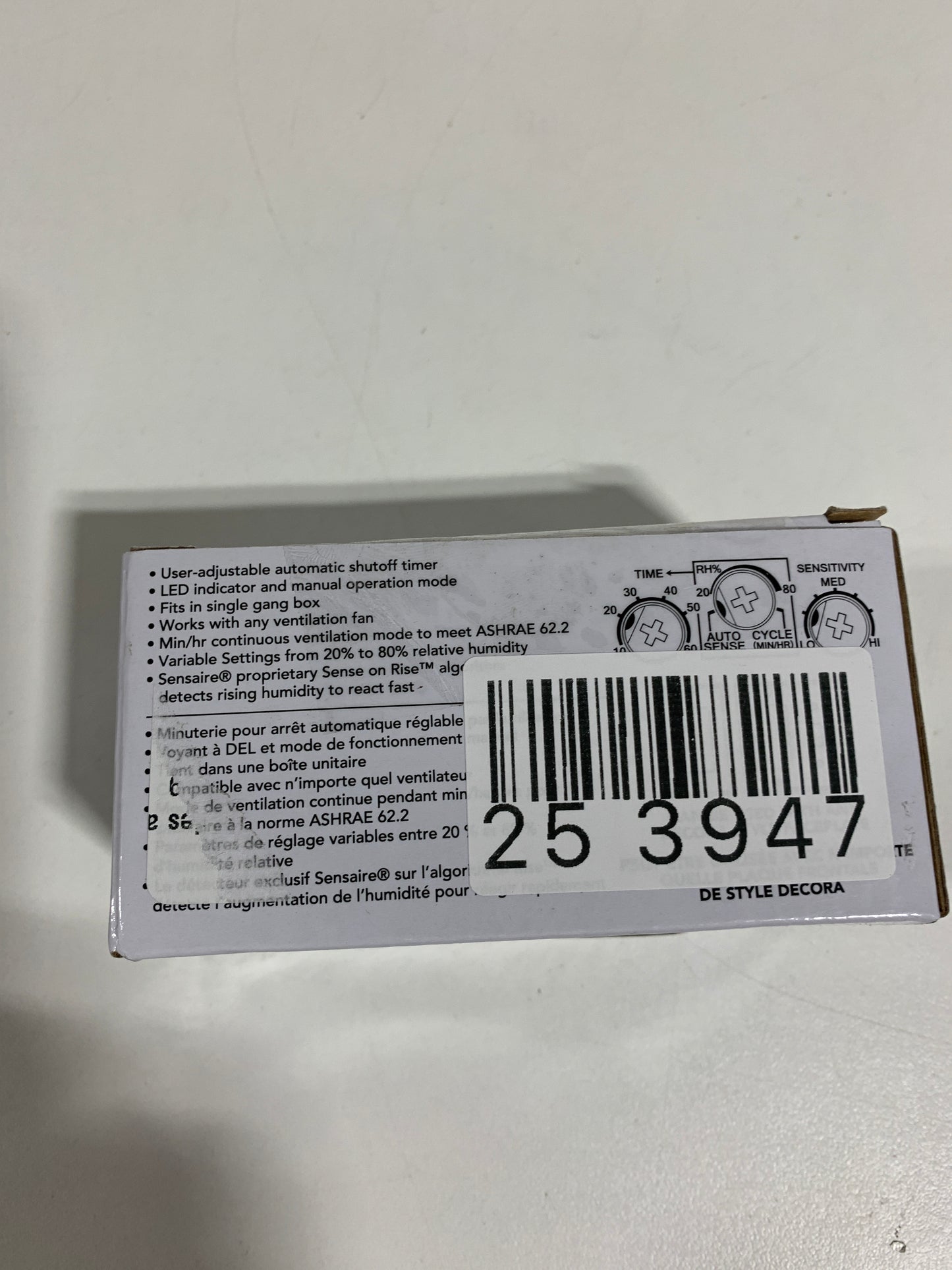 Broan 82W Humidity Sensing Bath Fan Wall Switch with Sensaire Technology and LED Indicator