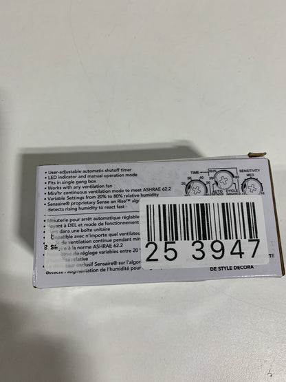 Broan 82W Humidity Sensing Bath Fan Wall Switch with Sensaire Technology and LED Indicator