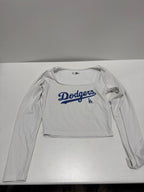 MLB Los Angeles Dodgers Women's Champion Antique White Mesh Jersey - S
