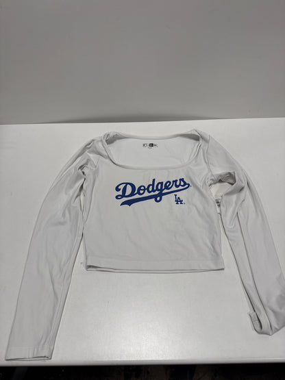 MLB Los Angeles Dodgers Women's Champion Antique White Mesh Jersey - S