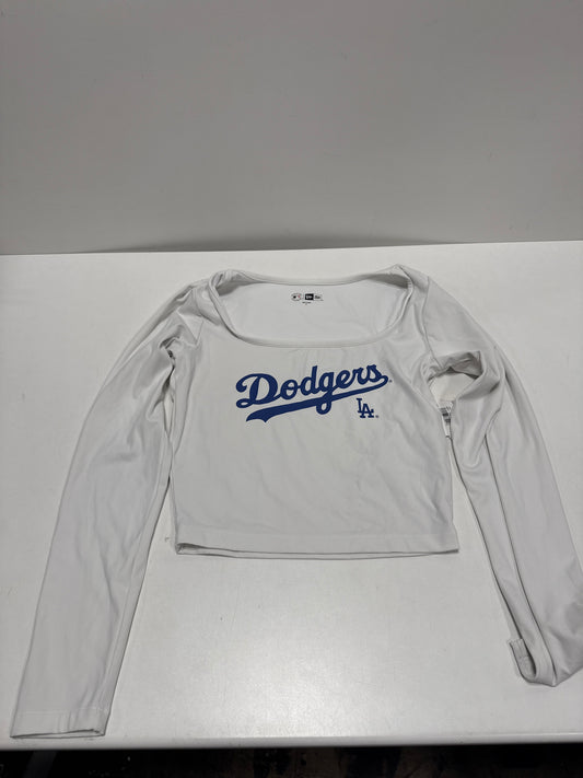 MLB Los Angeles Dodgers Women's Champion Antique White Mesh Jersey - S