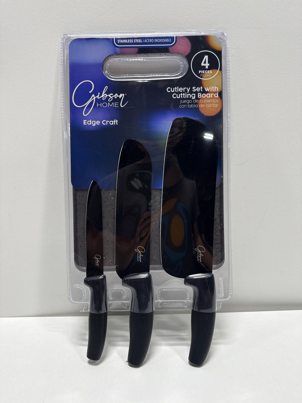 Edge Craft 4 Piece Nonstick Stainless Steel Cutlery Set with Cutting Board