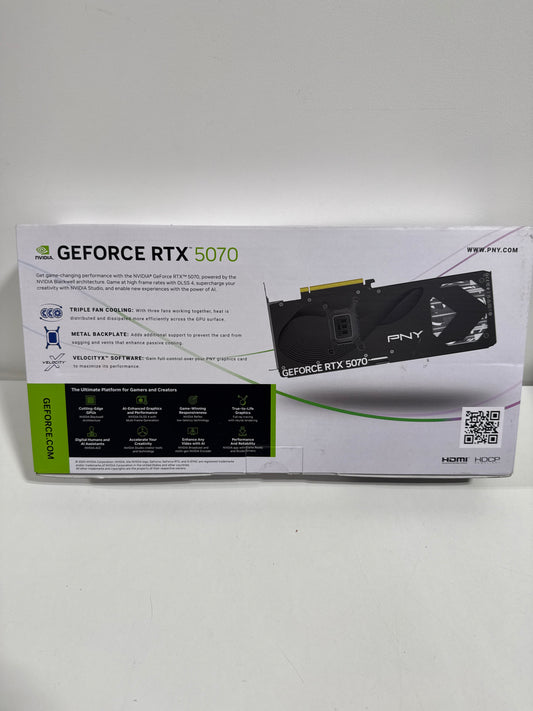 PNY - GeForce RTX 5070 12GB OC GDDR7 PCI Express 5.0 Graphics Card with Triple Fan - Black