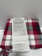 Full 400 Thread Count Christmas Holiday Performance Sheet Set Red Plaid - Threshold - *Bedding