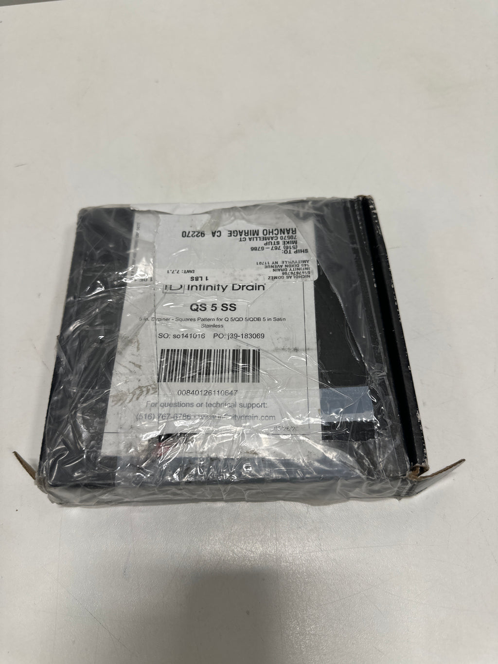 Infinity Drain QS 5 Squares 5" Drain Grate Only for Select Infinity Drain Center Drains Satin Stainless