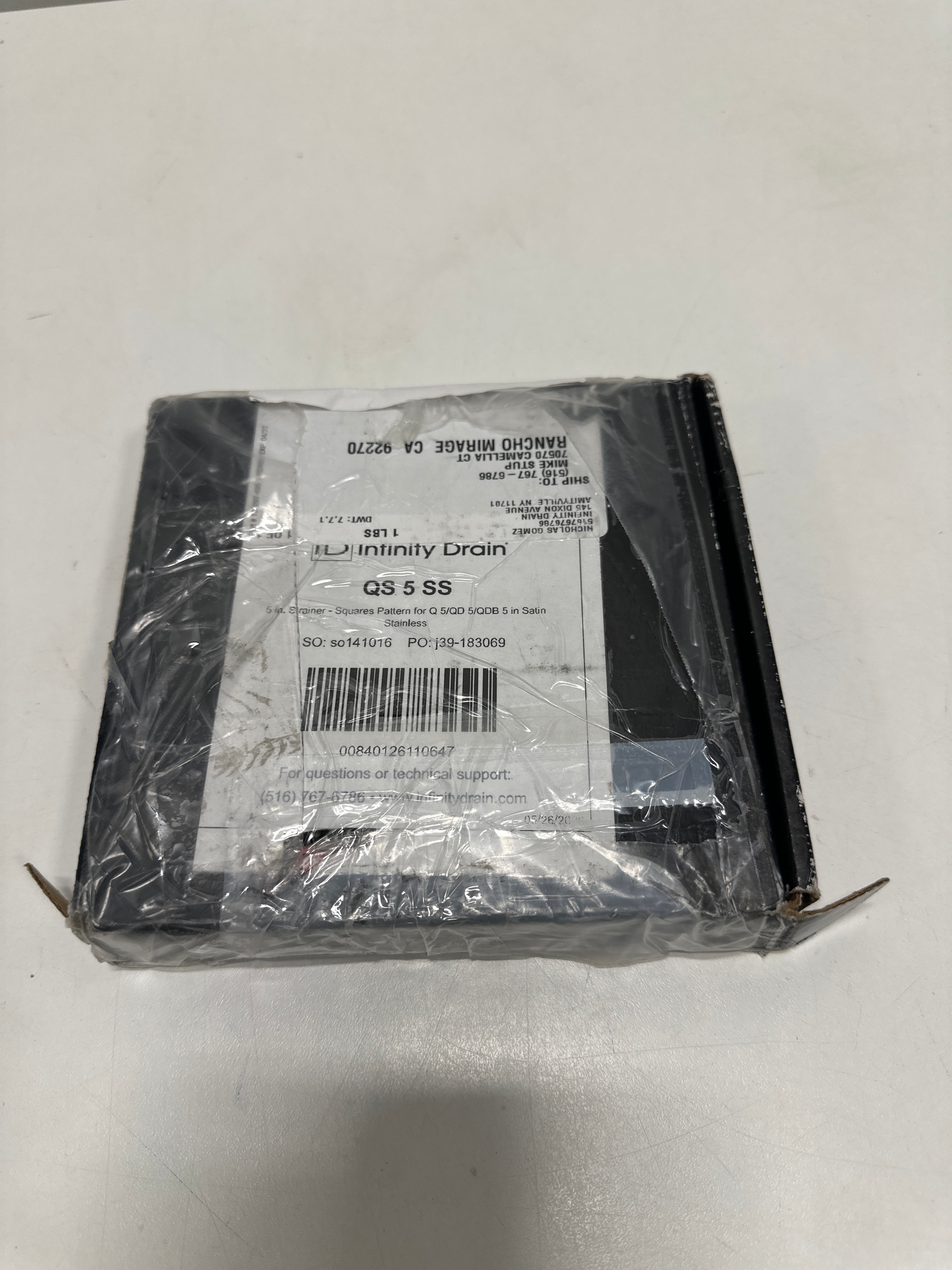 Infinity Drain QS 5 Squares 5" Drain Grate Only for Select Infinity Drain Center Drains Satin Stainless