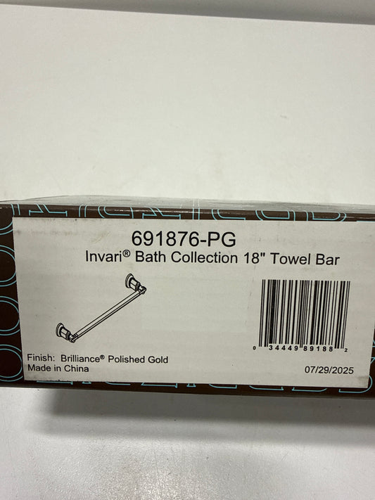 Brizo 691876 Invari 18" Towel Bar - Polished Gold Bathroom Hardware and Accessories Bathroom Hardware Towel Bars