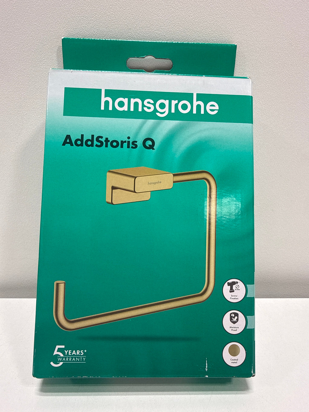 hansgrohe AddStoris Modern Towel Ring in Brushed Bronze, 41754140