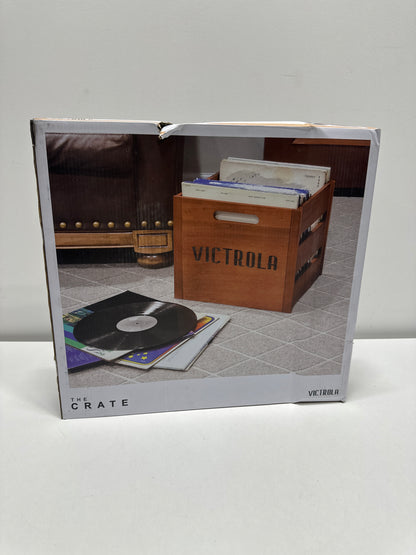 Victrola - Wooden Vinyl Record Crate - Mahogany - *TV & Home Theater