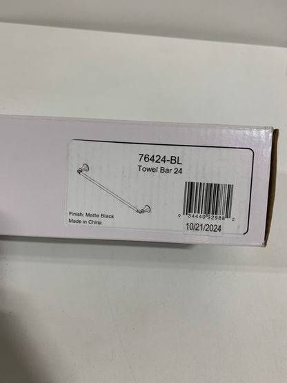 Ashlyn 24 in. Wall Mount Towel Bar Bath Hardware Accessory in Matte Black