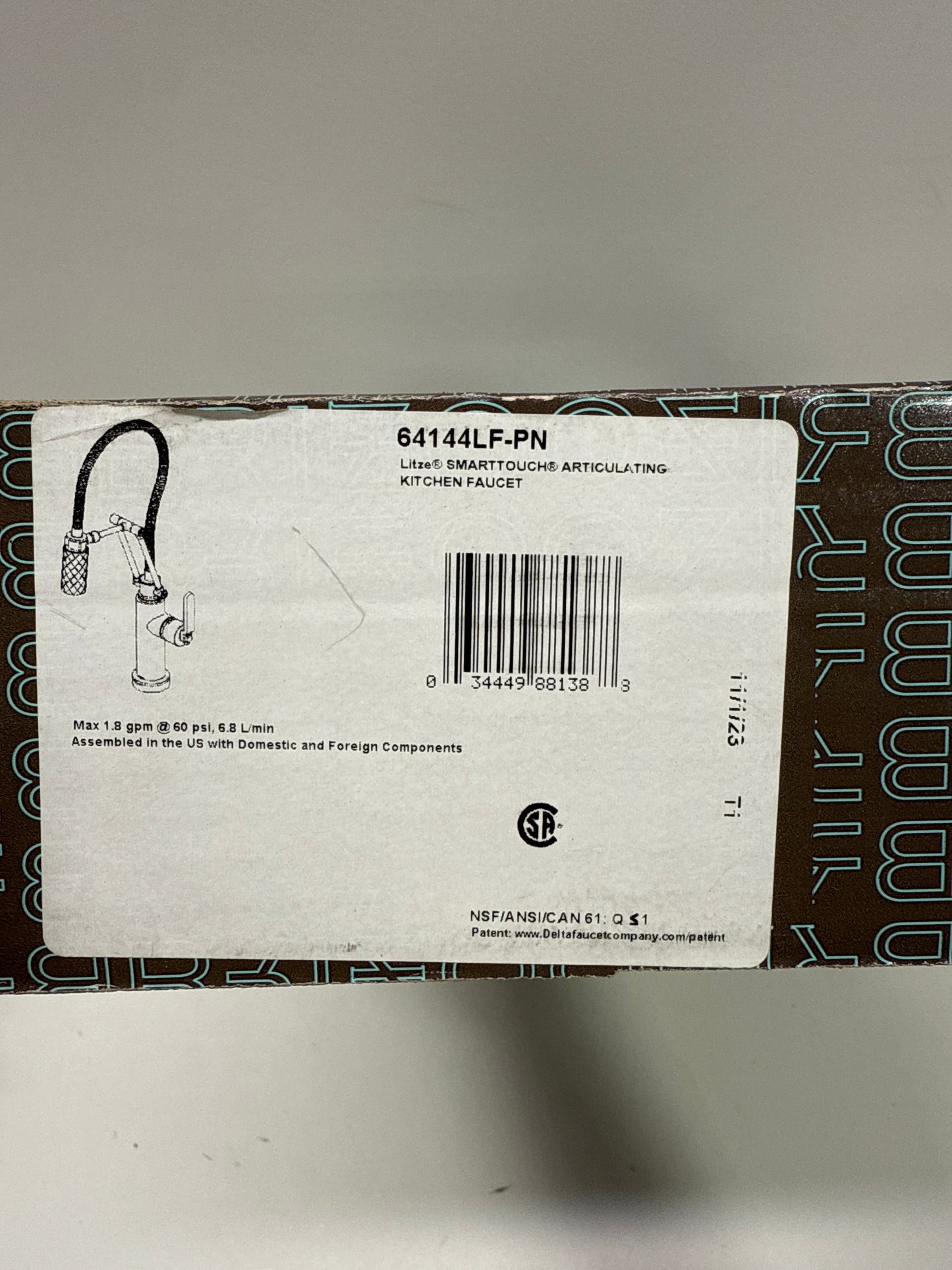 Brizo 64144LF Litze 1.8 GPM Pre-Rinse Pull-Down Kitchen Faucet with Industrial Handle