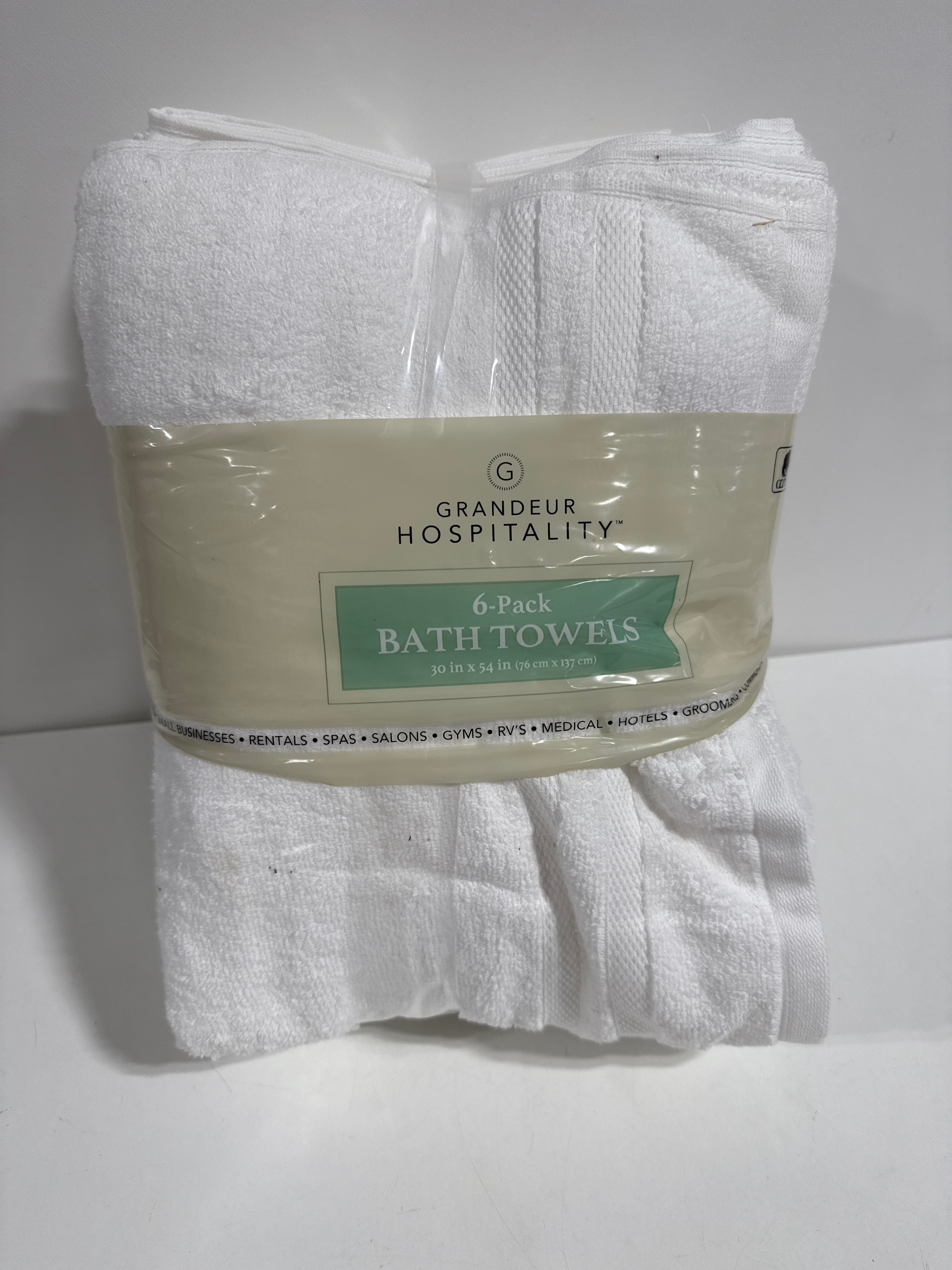 Grandeur Hospitality Bath Towel 6 Pack 34’’ X 54’’ 100% Cotton 6 Pack - *Kitchen & Dining