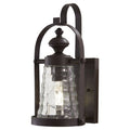 The Great Outdoors 72621-615B Sycamore Trail 1 Light 13" Tall Outdoor Wall Sconce with Clear Stripe Glass Dorian Bronze Outdoor Lighting Wall Sconces