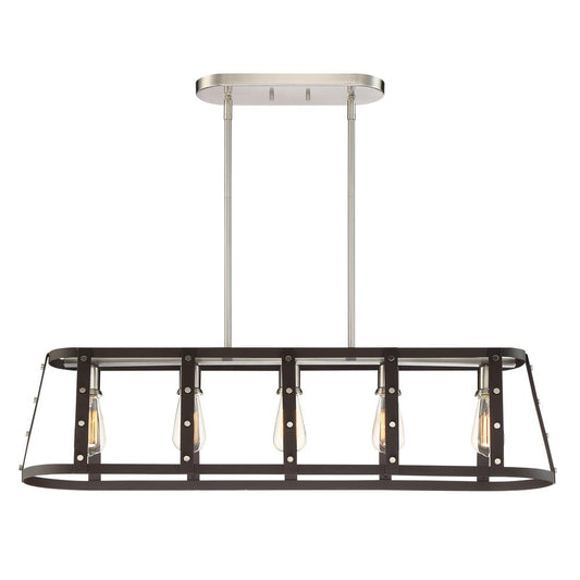 Designers Fountain Presidio Rustique 5 Light Linear Chandelier 91638-RT