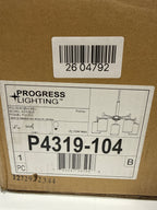 Progress Lighting P4319-104 Replay Collection Etched White Glass Modern Chandelier Light, 5-Light, Polished Nickel