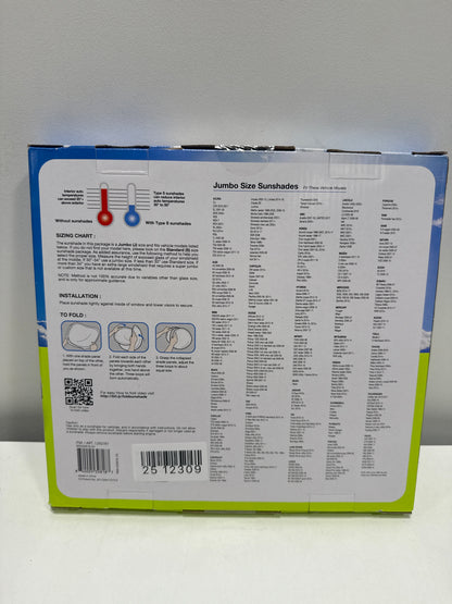 olar Shade 3 Piece Sunshade Set JUMBO for Car Truck SUV 34”x64” Type S