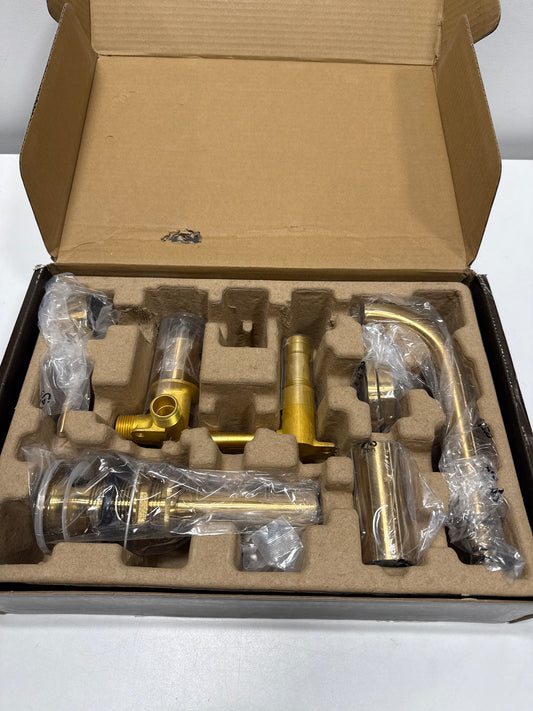 Lexia Single Handle Wall Mounted Bathroom Faucet in Brushed Gold