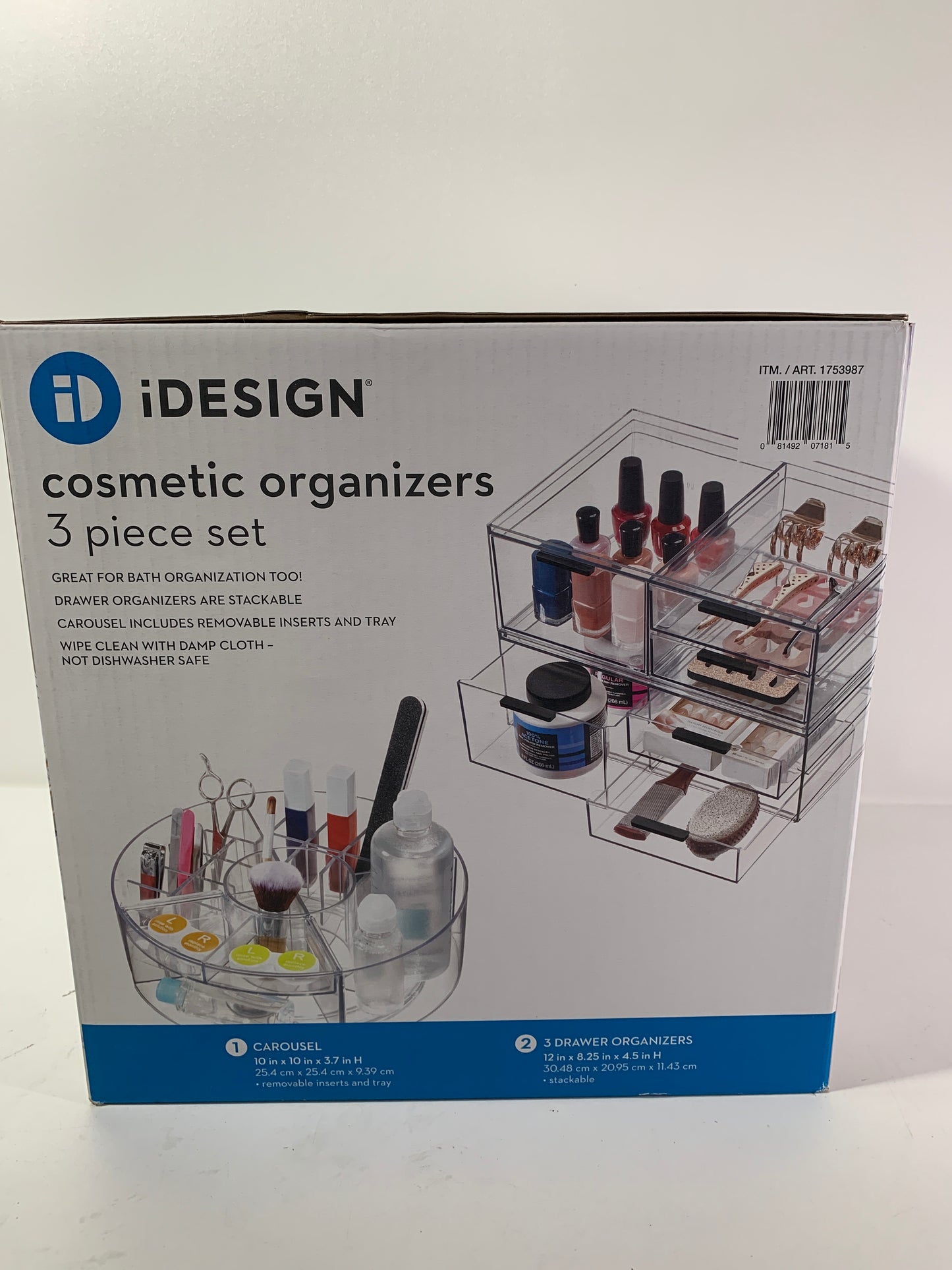 IDesign 3 Piece Cosmetic Organizer Set