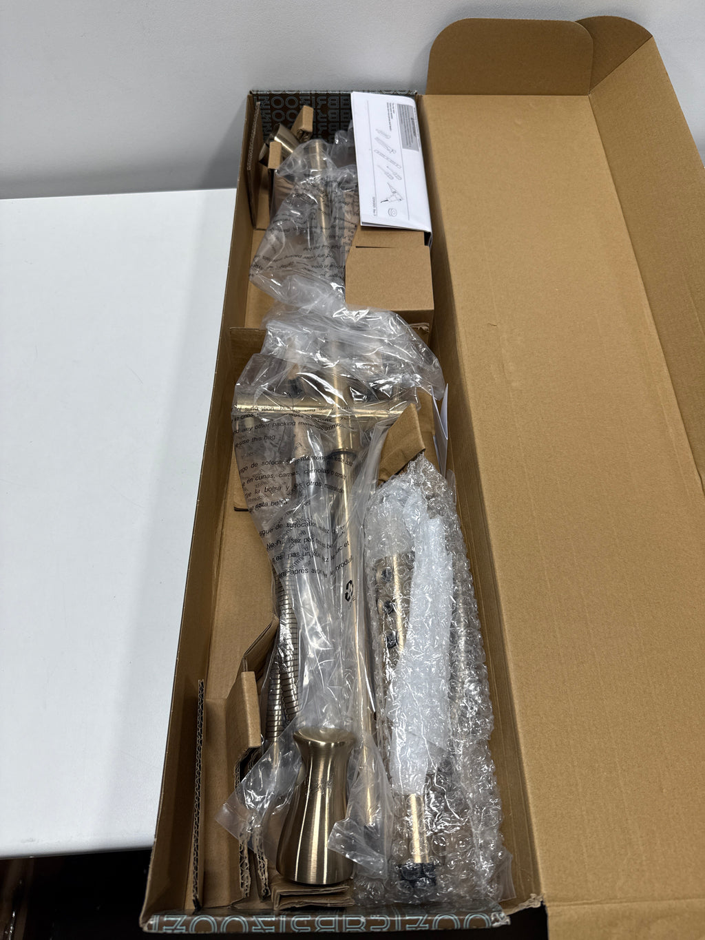 Scratch Brizo 88775 Odin 1.75 GPM Single Function Hand Shower Package - Includes Slide Bar Hose and Wall Supply Luxe Gold