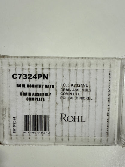 Rohl C7324PN Country Bath Pop-Up Drain Assembly Only Complete for Standard 2 USA Drains Made of Brass with Plain or Generic Pop-Up Center Plug, Polished Nickel