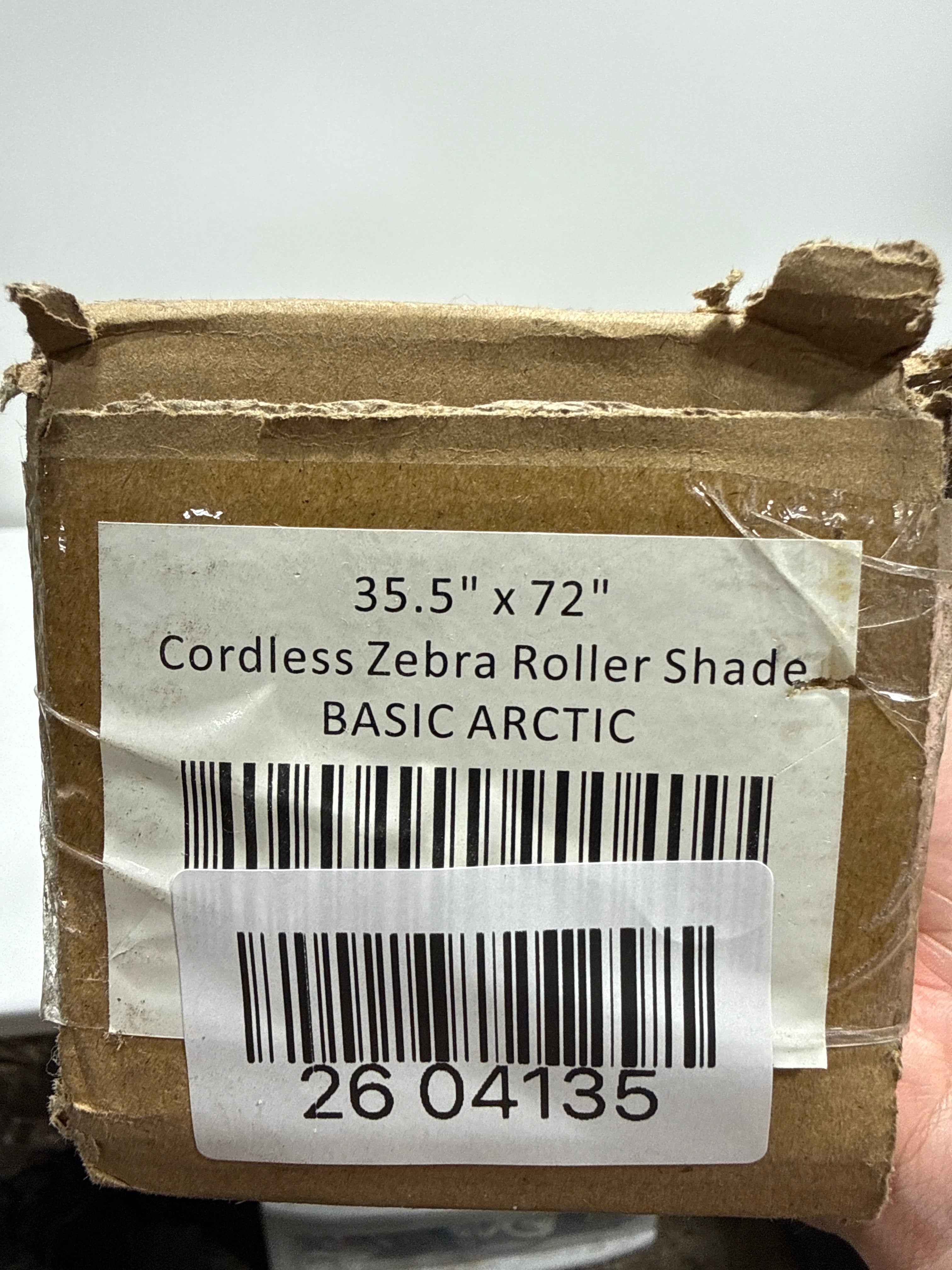 Chicology Cordless Light Filtering Dual Layer Polyester Zebra Roller Window Shade, Basic Arctic 35.5 in. W x 72 in. L