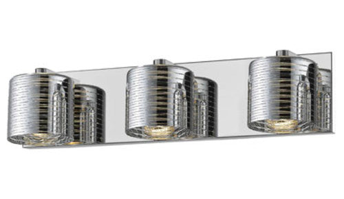 Z-Lite 911-3V-LED Sempter 3 Light 21’’ Wide Chrome Glass LED Bath Light Chrome - *Lighting & Electrical