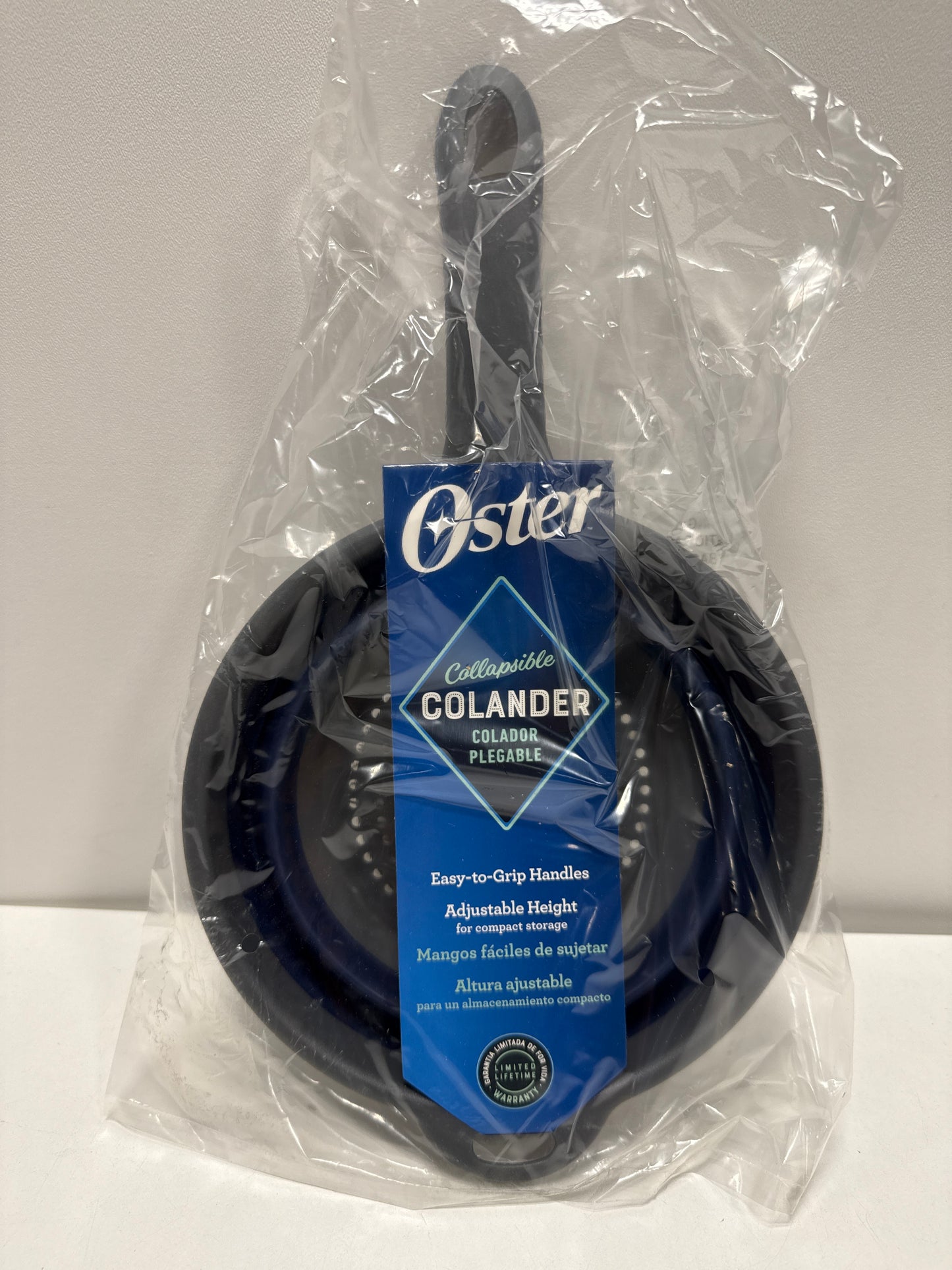 Bluemarine Collapsible Polypropylene Colander with Handle in Navy