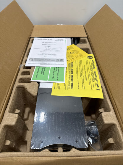 Benning 52 in. Indoor Matte Black Downrod Mount Ceiling Fan with Adjustable White Light LED and Remote Control Included