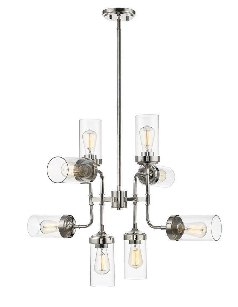 Z-Lite Calliope 32 Inch 8 Light Chandelier Calliope - 617-8PN - Industrial