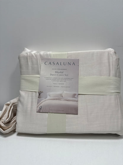 Full/Queen Rayon from Bamboo Duvet Set Natural - Casaluna