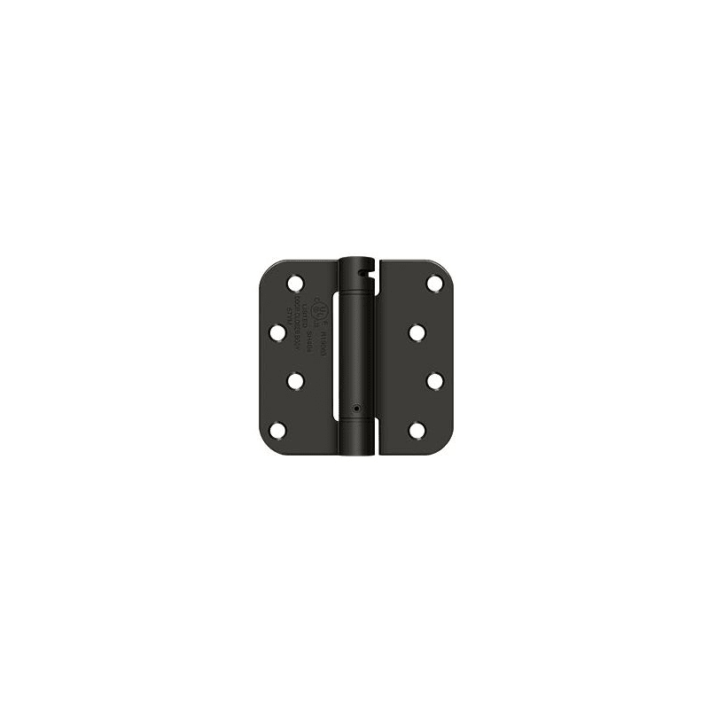 Deltana DSH4R51B 4" x 4" 5/8" Radius Spring Hinge; Flat Black Finish