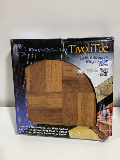 Achim Tivoli Self Adhesive Vinyl Floor Tile 12" X 12", 3 Finger Med. Oak Parquet, 45 Pack