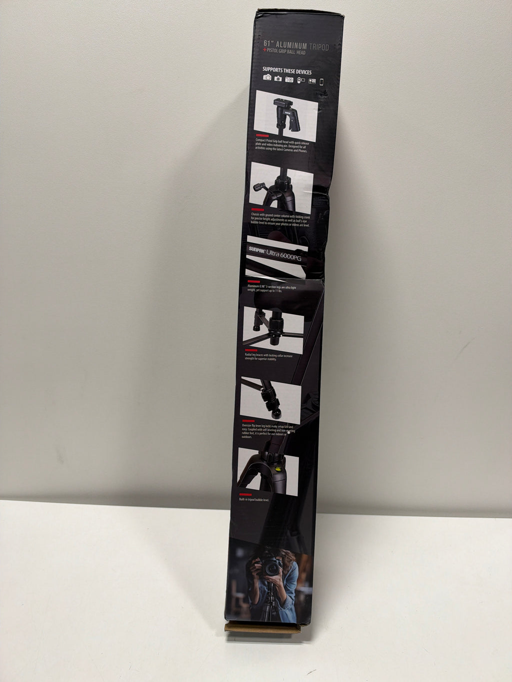 Sunpak - PlatinumPlus Ultra 6000PG 61" Tripod - Black