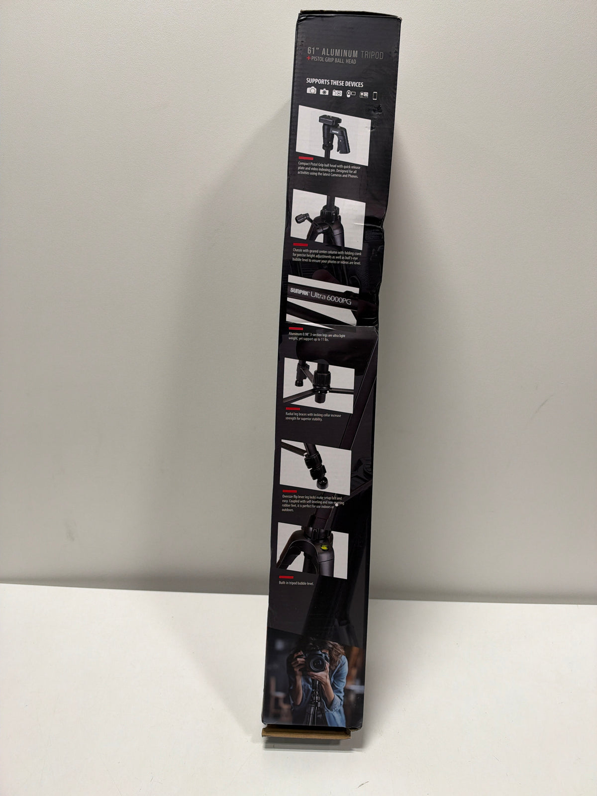 Sunpak - PlatinumPlus Ultra 6000PG 61" Tripod - Black