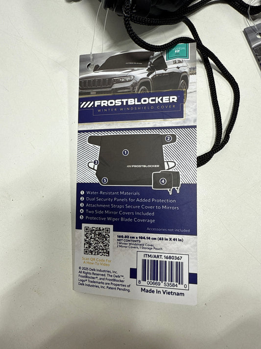 FrostBlocker Windshield and Mirror Covers, 63"W X 41"