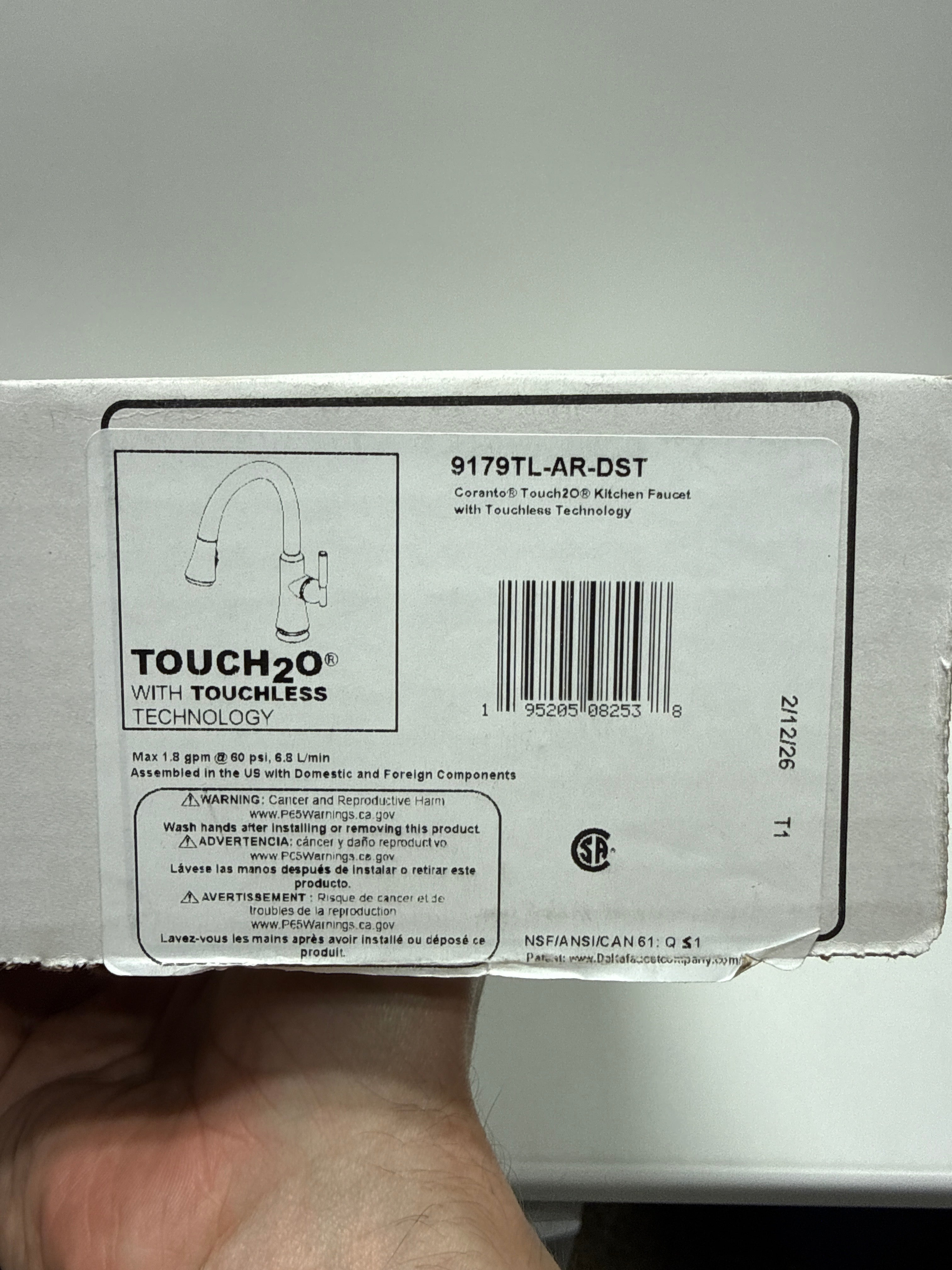 Delta 9179TL-DST Coranto 1.8 GPM Single Hole Pull Down Touchless Kitchen Fauce
