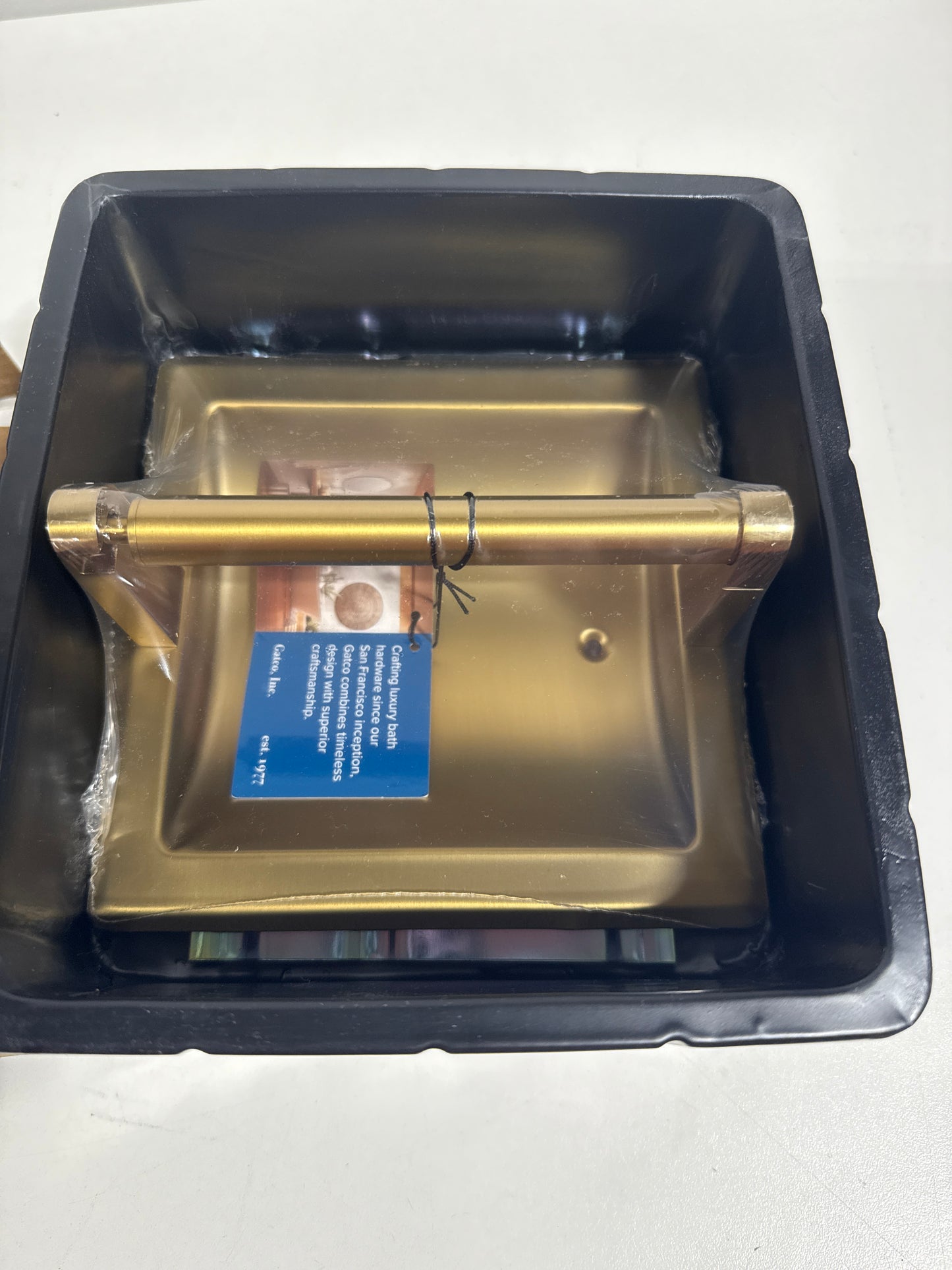 Gatco 750 Recessed Pivoting Toilet Paper Holder Brushed Brass Bathroom