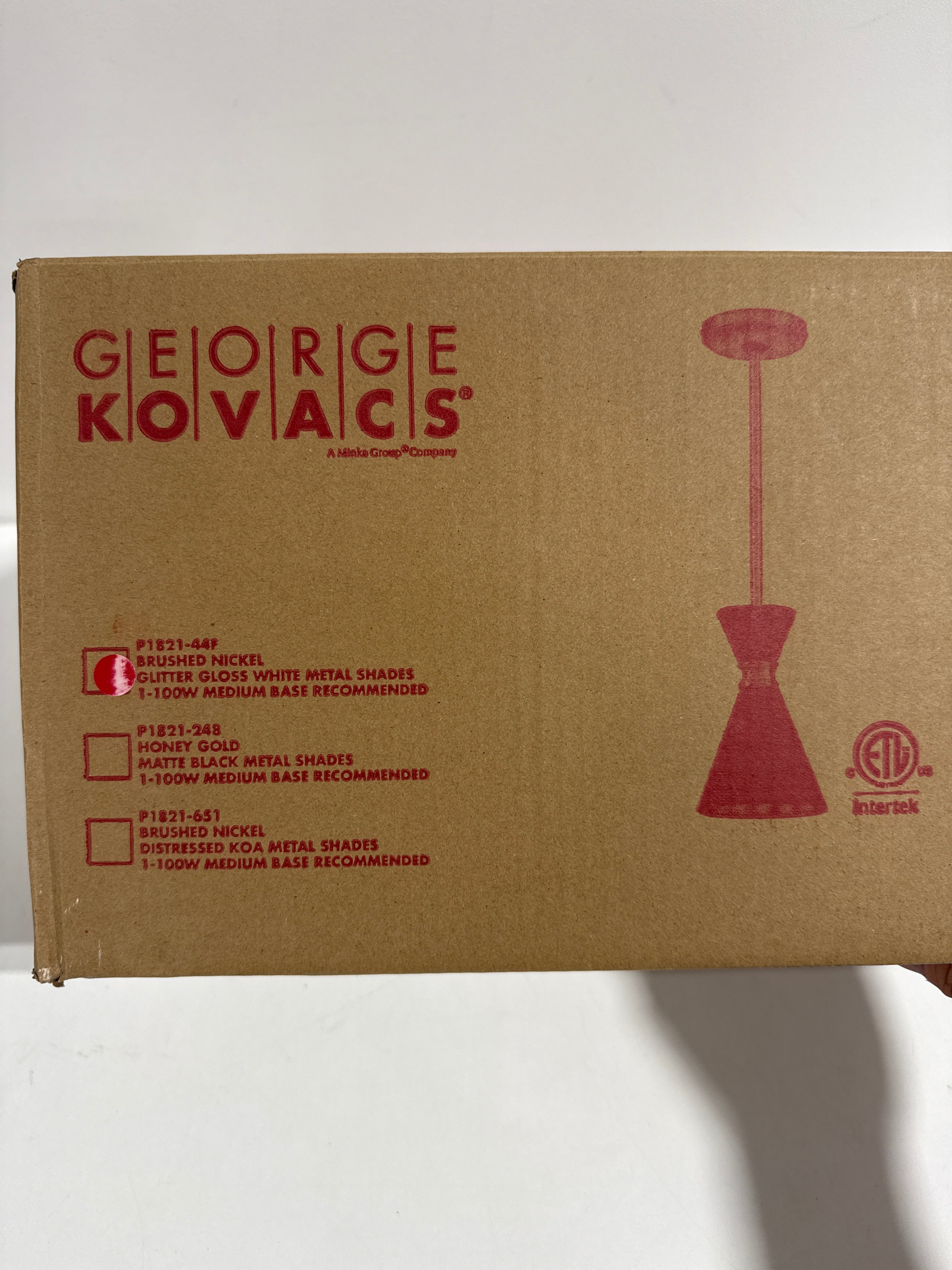 Kovacs P1821-44F Conic 1 Light 5-1/2’’ Wide Mini Pendant with Glitter Gloss White Steel - *Lighting & Electrical