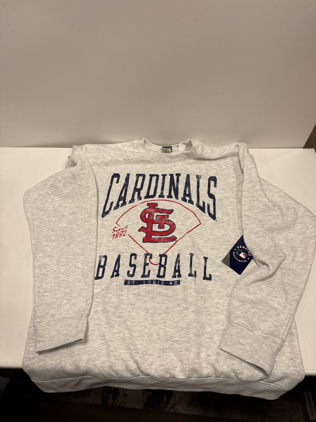 MLB St. Louis Cardinals Men's Ash Crewneck Sweatshirt - XL ID