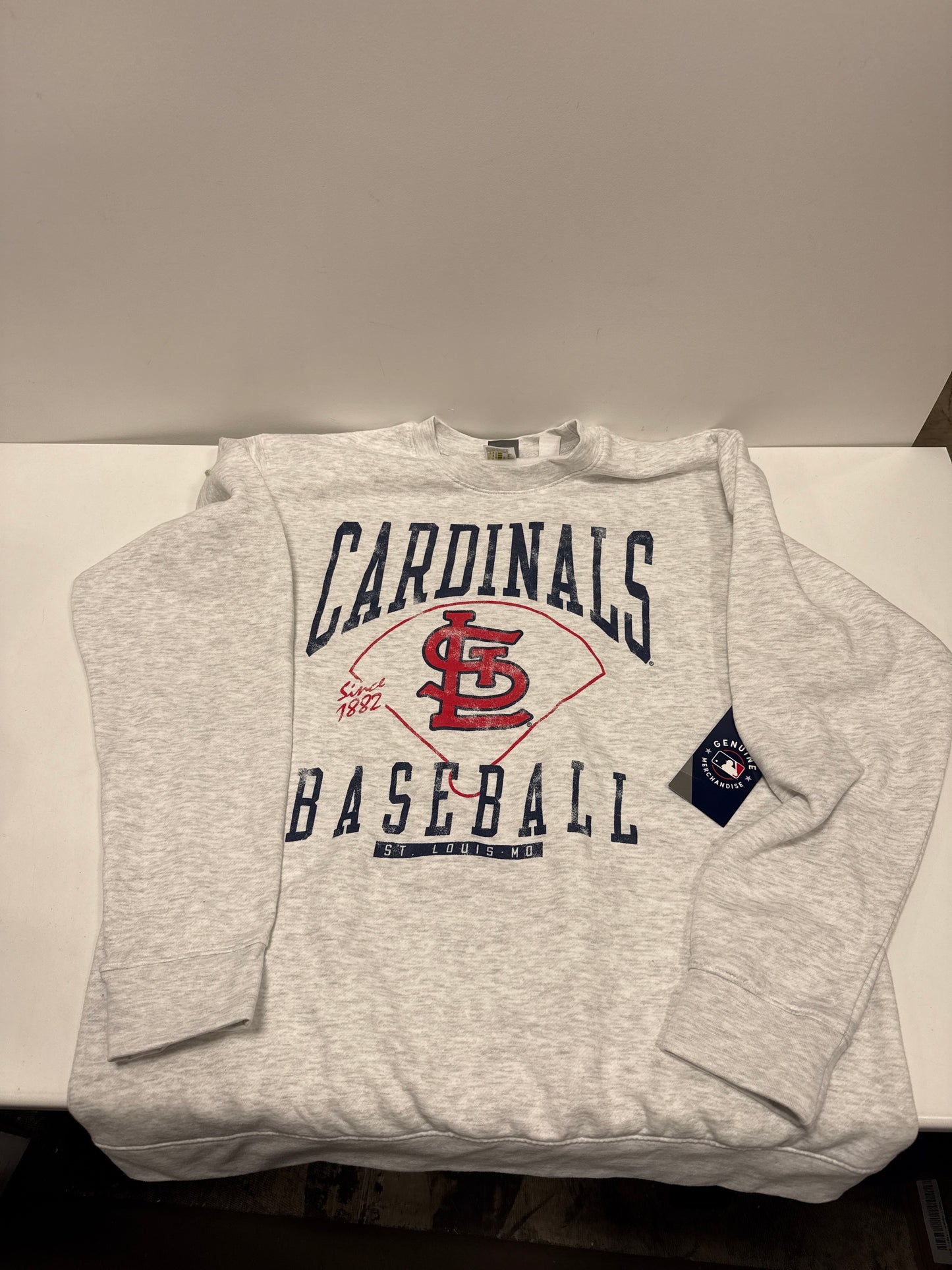 MLB St. Louis Cardinals Men's Ash Crewneck Sweatshirt - XL ID