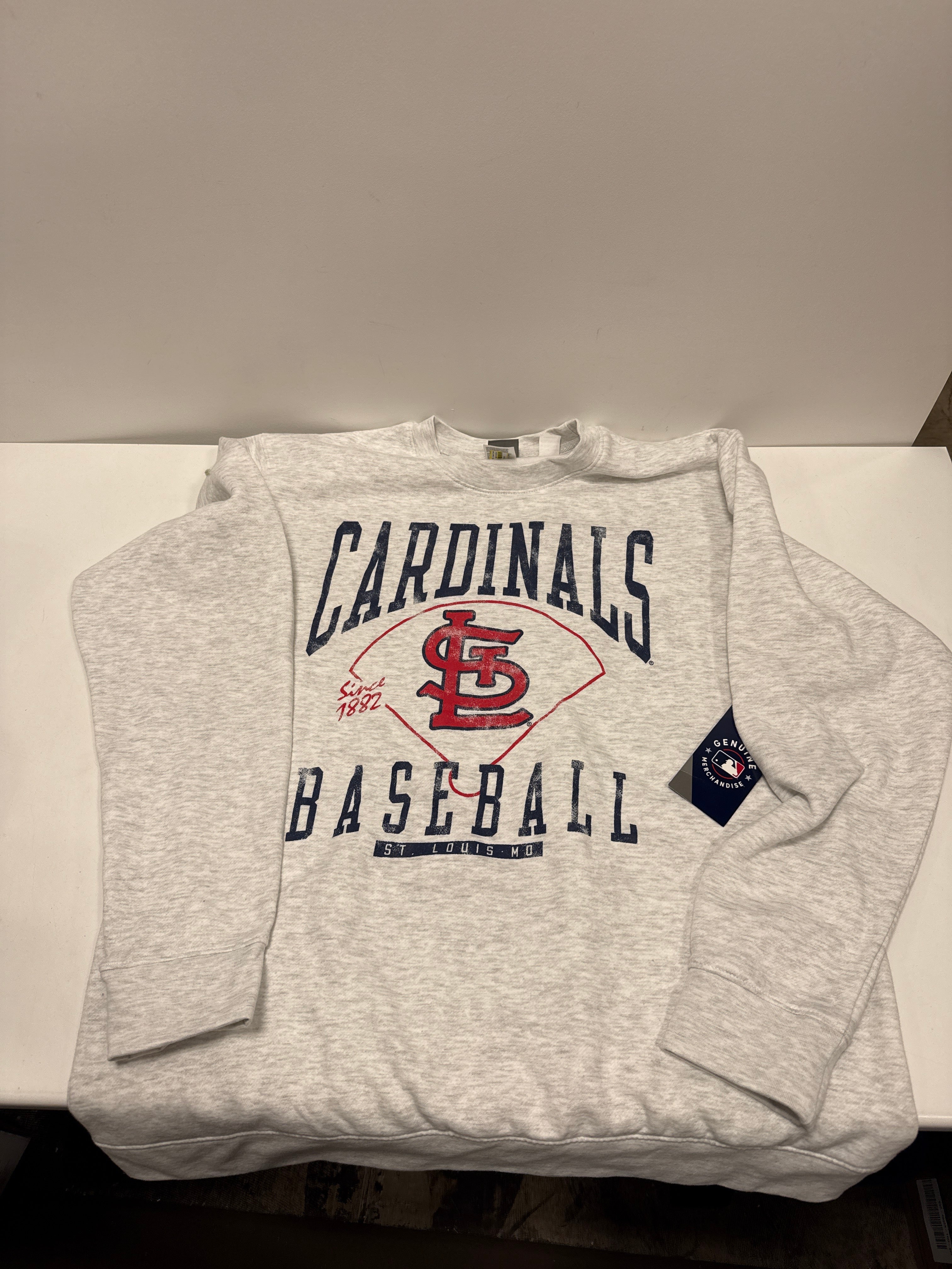 MLB St. Louis Cardinals Men's Ash Crewneck Sweatshirt - XL ID