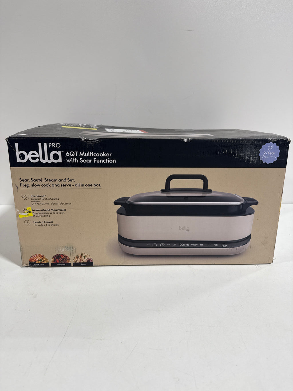 Used bella PRO - 6-qt. Multicooker with Sear Function - Oatmilk - *Kitchen Appliances