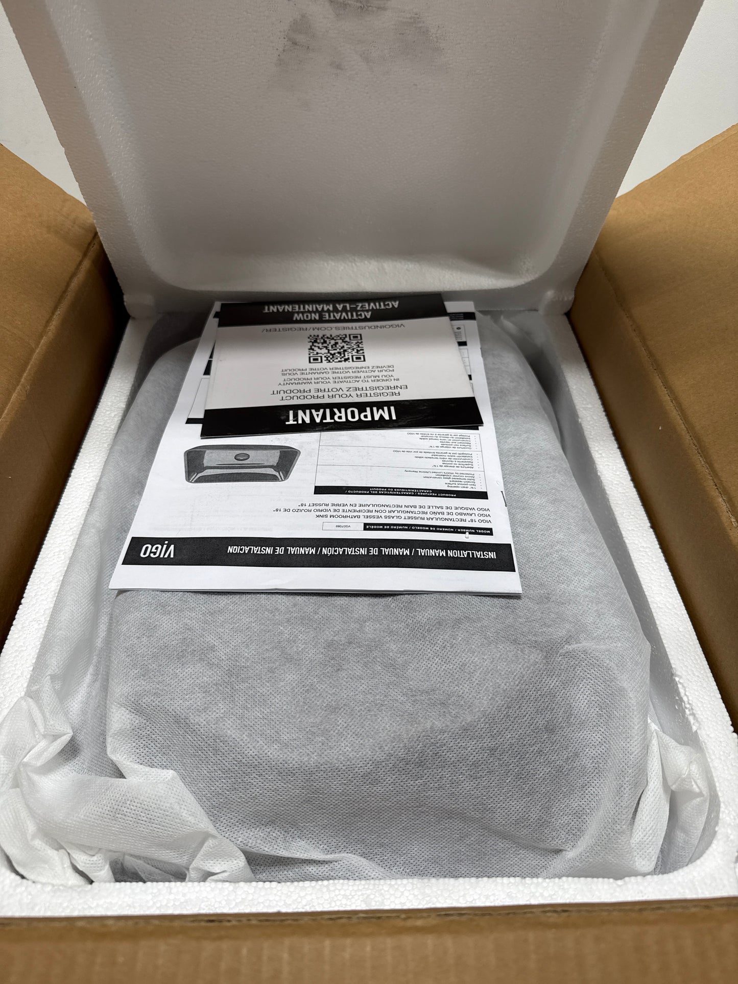 VIGO Donatello 18"L x 13"W x 4"H Over the Counter Glass Rectangular Vessel Bathroom Sink in Reddish Brown -VG07089