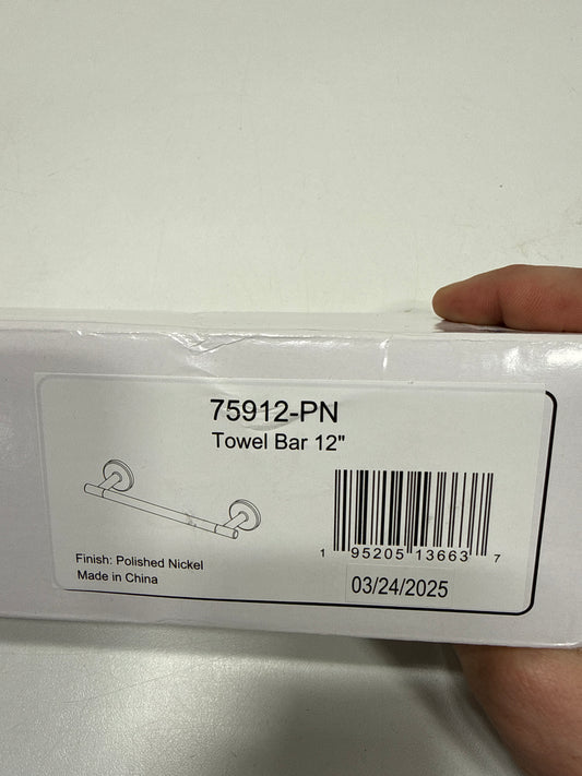 Delta 75912 Trinsic 12" Wall Mounted Towel Bar Brilliance Polished Nickel