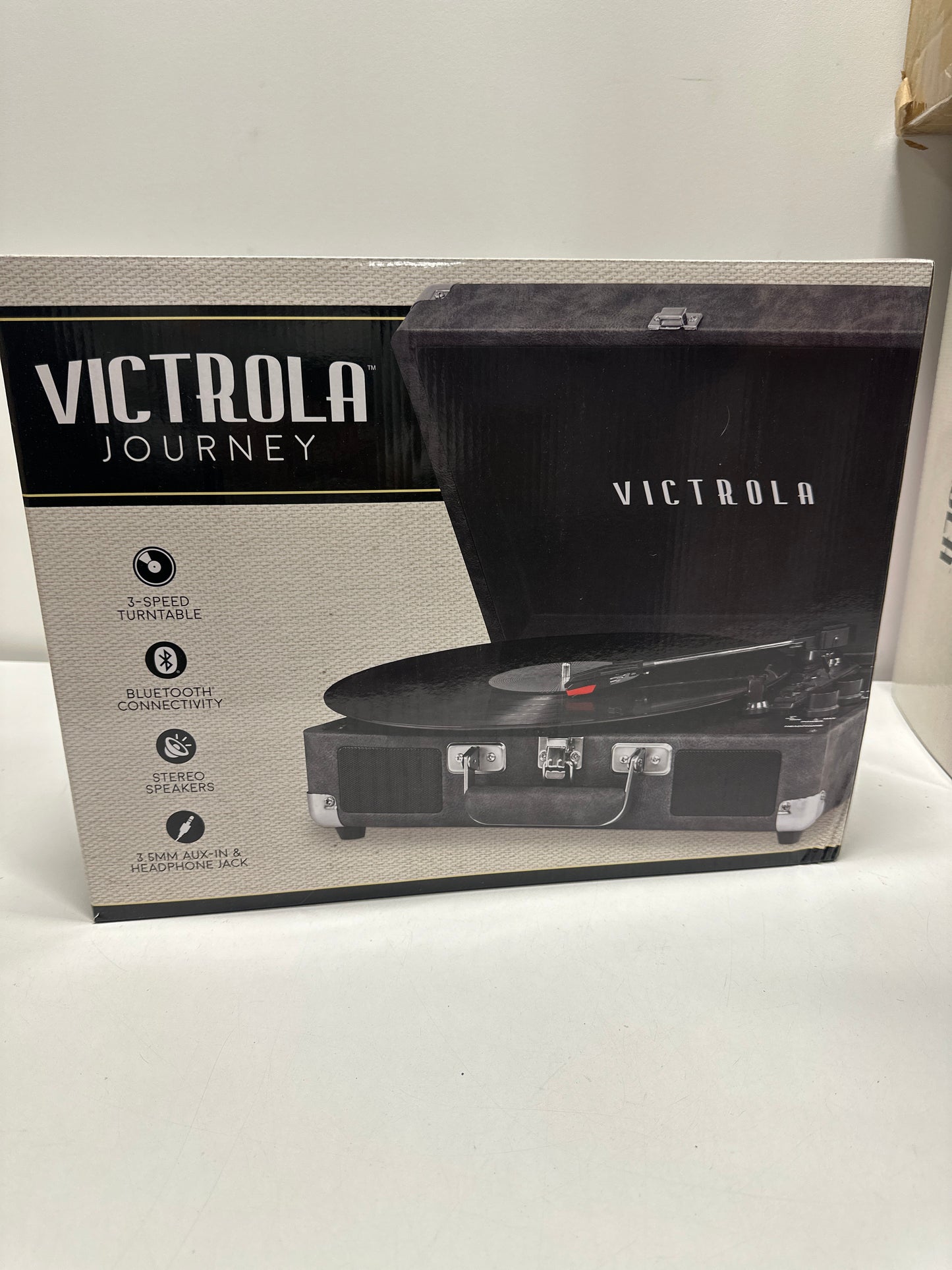 Victrola - Journey Bluetooth Suitcase Record Player with 3-speed Turntable - (Grey)