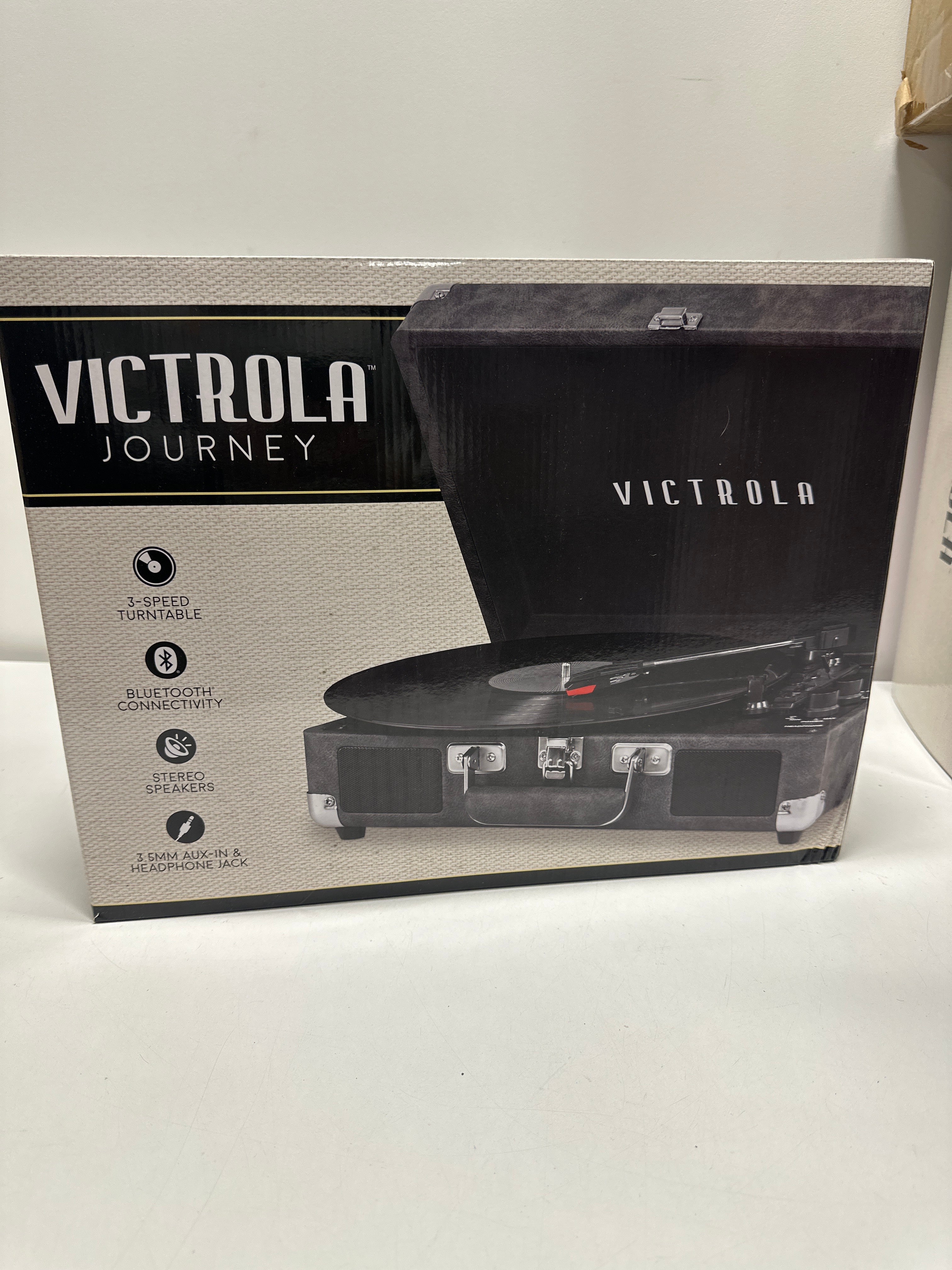 Victrola - Journey Bluetooth Suitcase Record Player with 3-speed Turntable - (Grey) - *Headphones & Tech Accessories