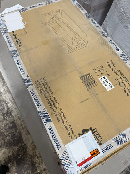 Walker Edison - 40” Farmhouse Metal-X Coffee Table - Sable